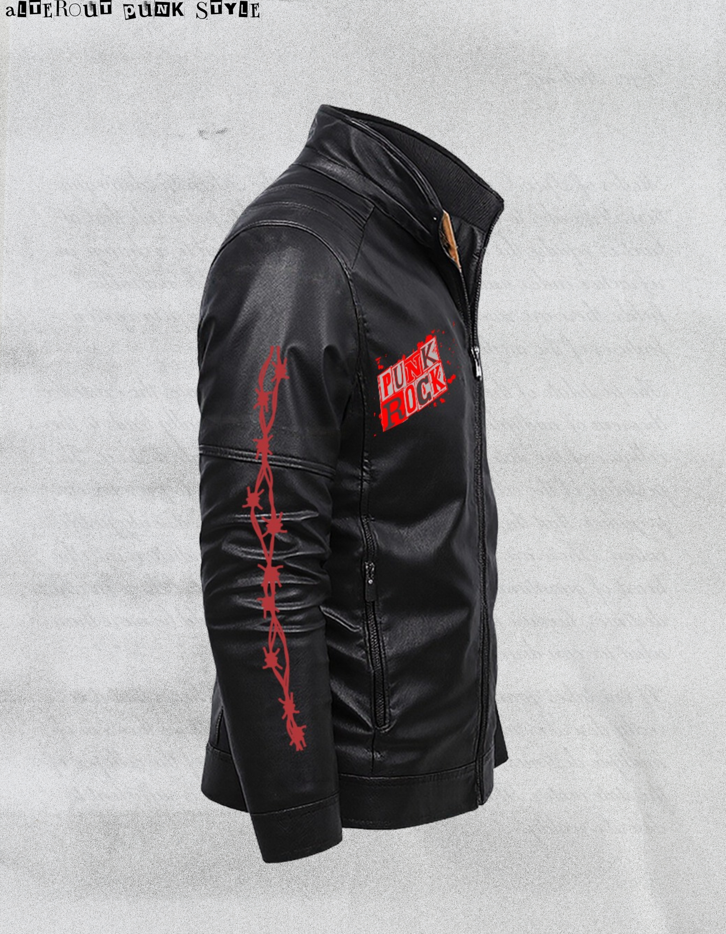 Punk Leather Jacket "Industrial Raw Skeleton"