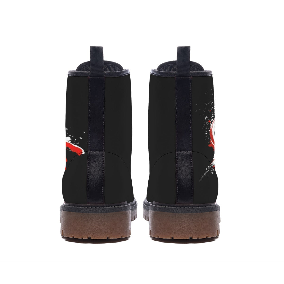Punk Combat Boots | Anarchy Stomp Graffiti Rebel Design | Vegan Leather