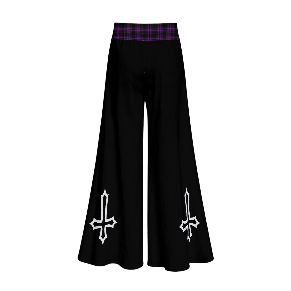 Women’s Gothic Wide Leg Pants | Witchcore Moon & Bats – Alternative Wide Leg Trousers