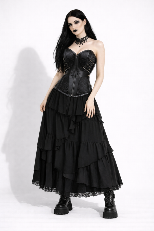 Abyssal Armor Gothic Corset - Void Goth Aesthetic | Dark Fantasy Underbust | Void Goth Aesthetic