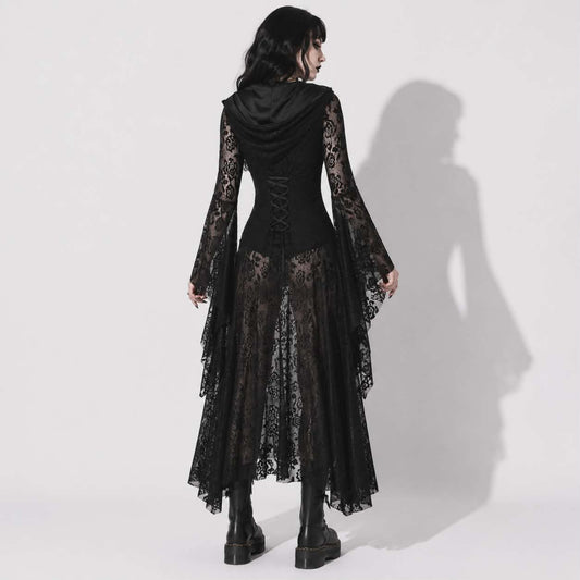Victorian Noir Gothic Dress | Black Cathedral Lace Dress