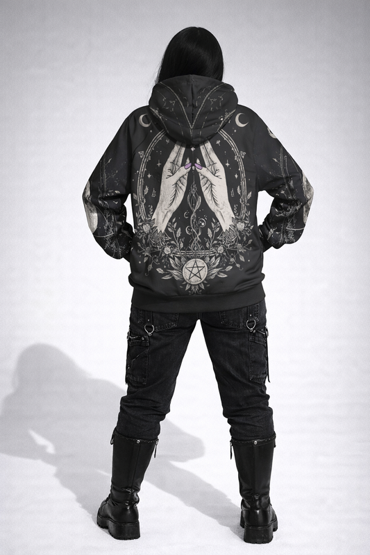 Wiccan Ritual Hoodie | Eternal All-Over Print Dark Magic