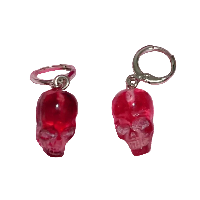 Red Skull Goth Earrings
