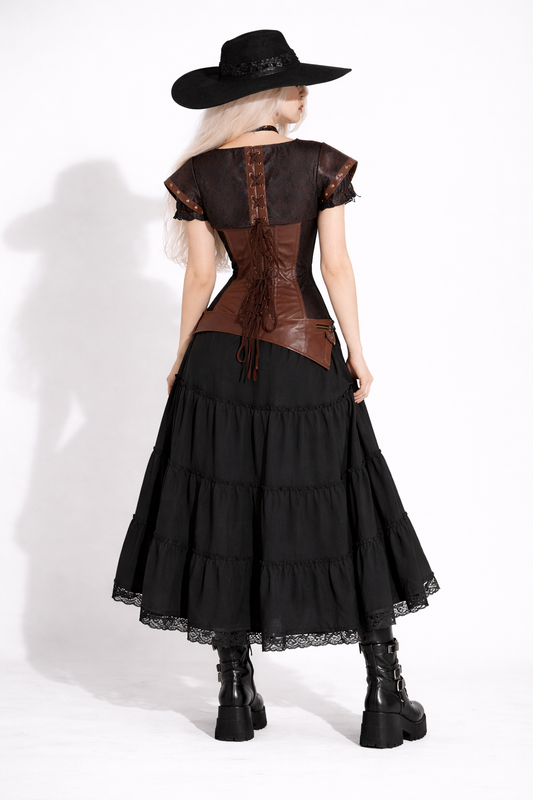 Shadow Rogue Armor Gothic Corset – Dark Fantasy Style | Black Assassin Waist Armor