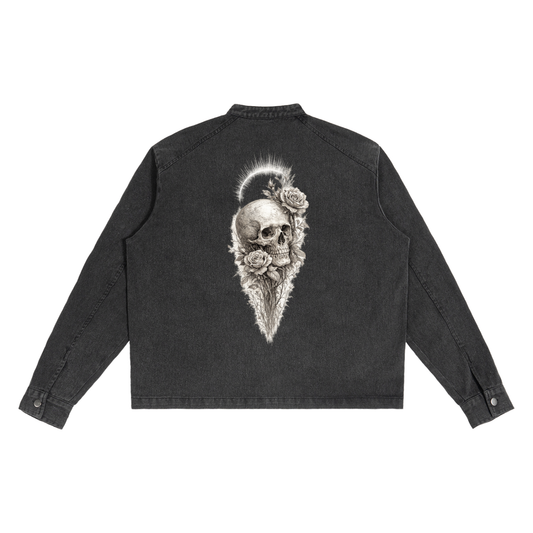 Black Gothic Denim Jacket | Ezoteric Gothic Skull