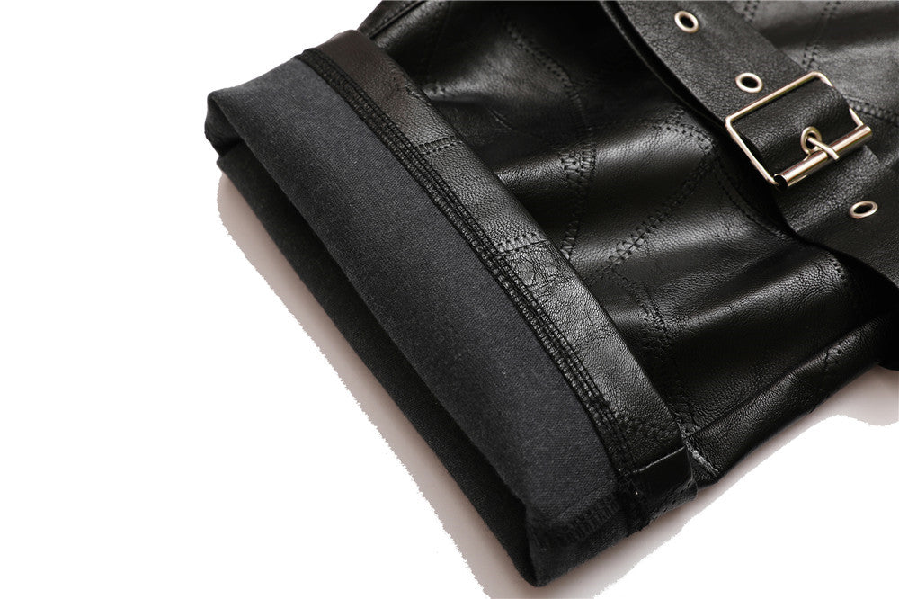 Black Metal PU Pants