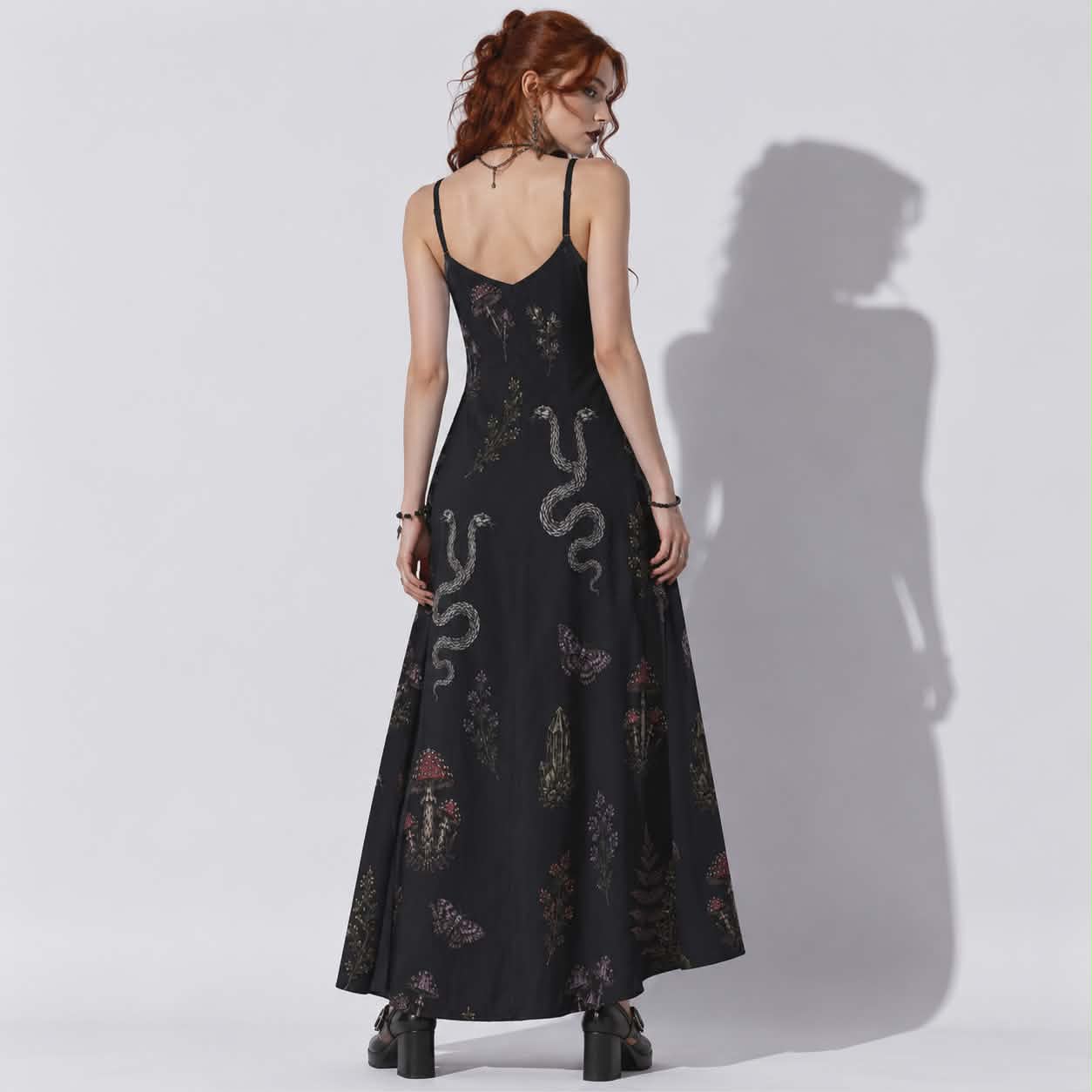 Witchwood Ritual Dress | Gothic Witchcore Maxi Dress
