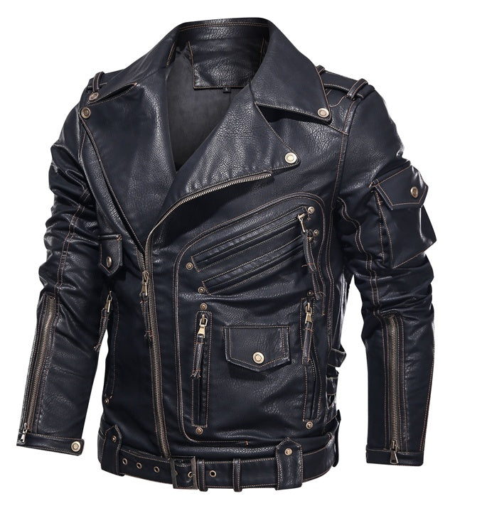 Basic Antisystem Armor Metal Leather Jacket