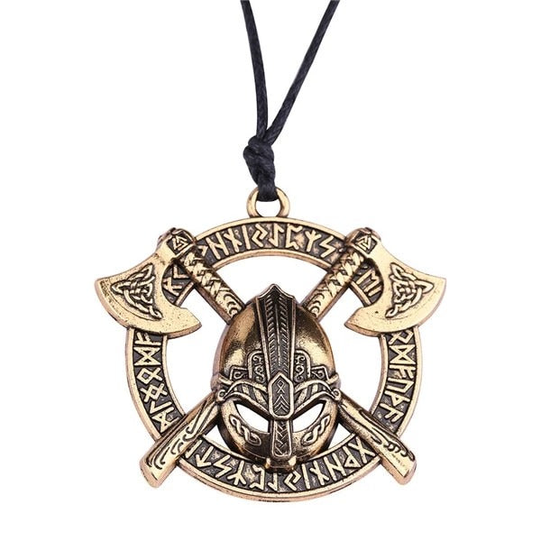 Odin Warrior Symbol Nordic Necklace – Gold