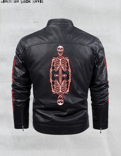 Punk Leather Jacket "Industrial Raw Skeleton"