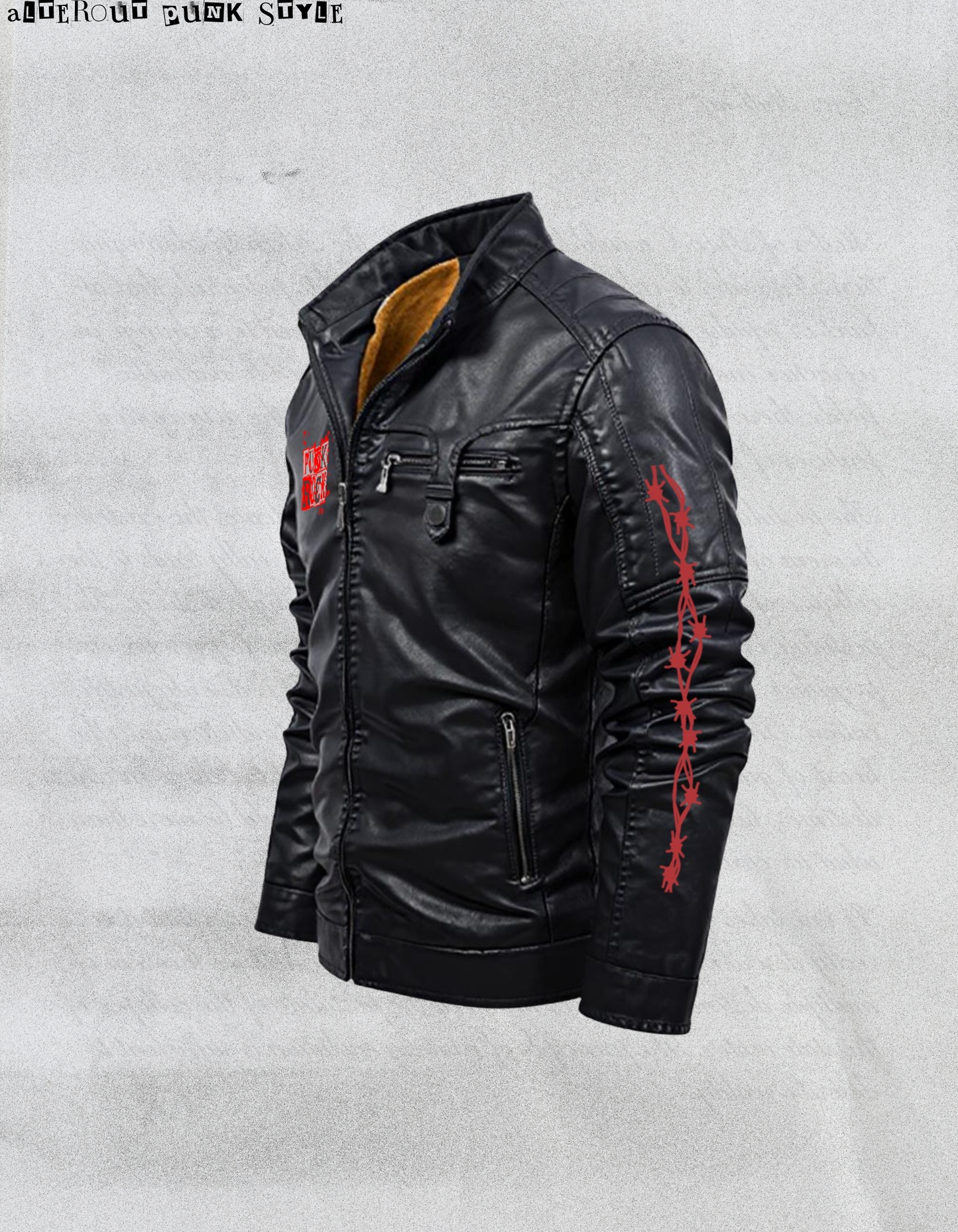 Punk Leather Jacket "Industrial Raw Skeleton"