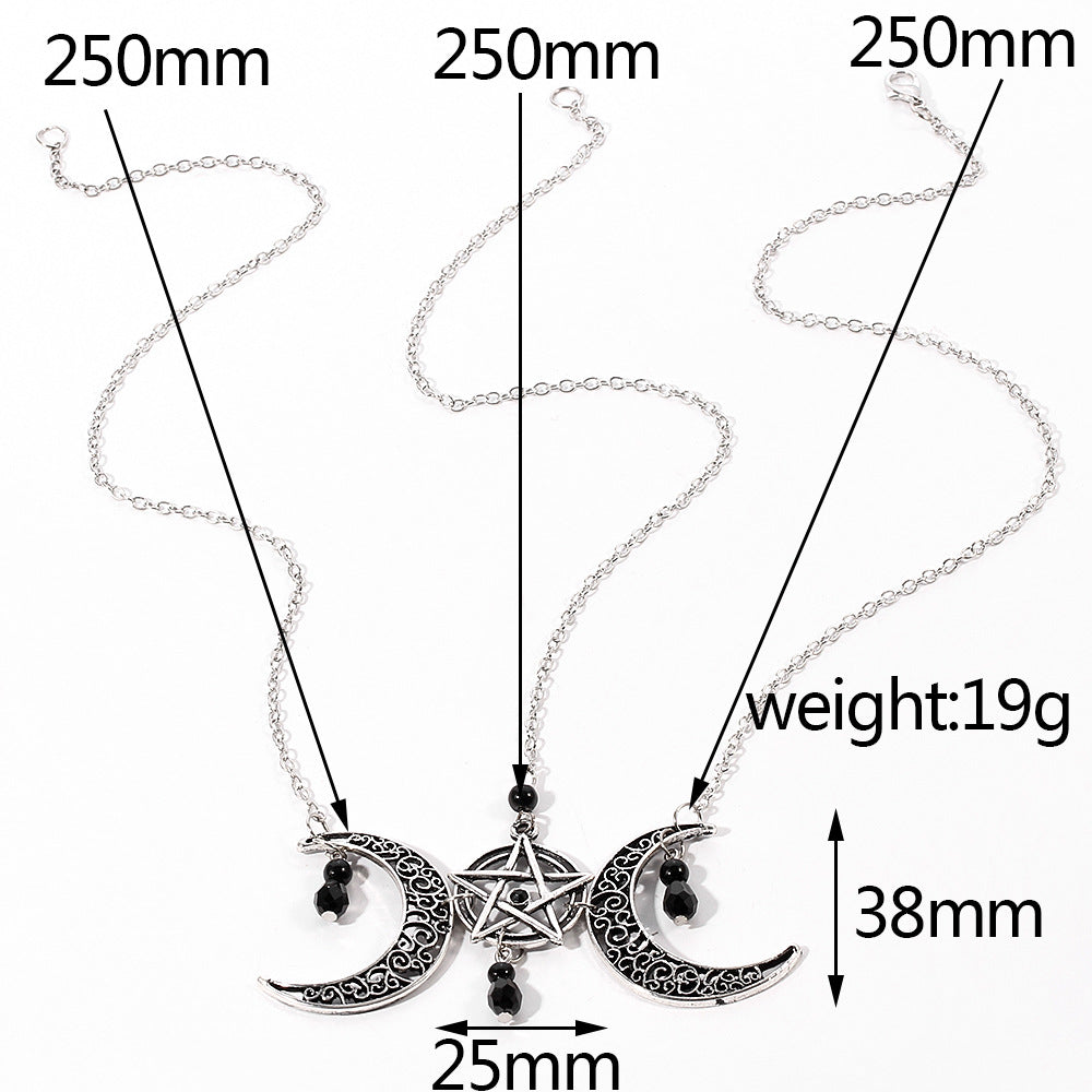 Double Moons Mystical Power Gothic Necklace