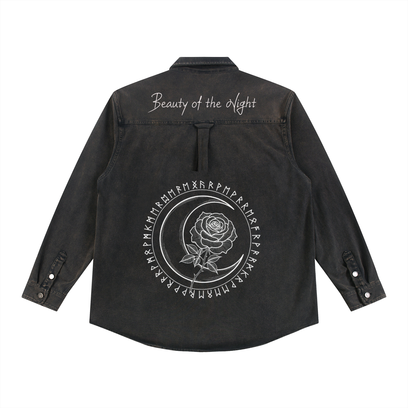 Gothic Denim Jacket | Dark Night Rose