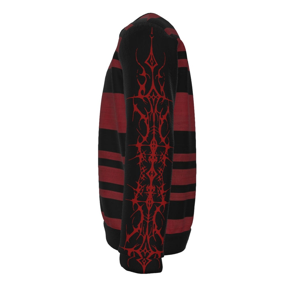 Gothic Grunge Striped Sweatshirt | Evil Stripes | 100% Cotton 310 GSM