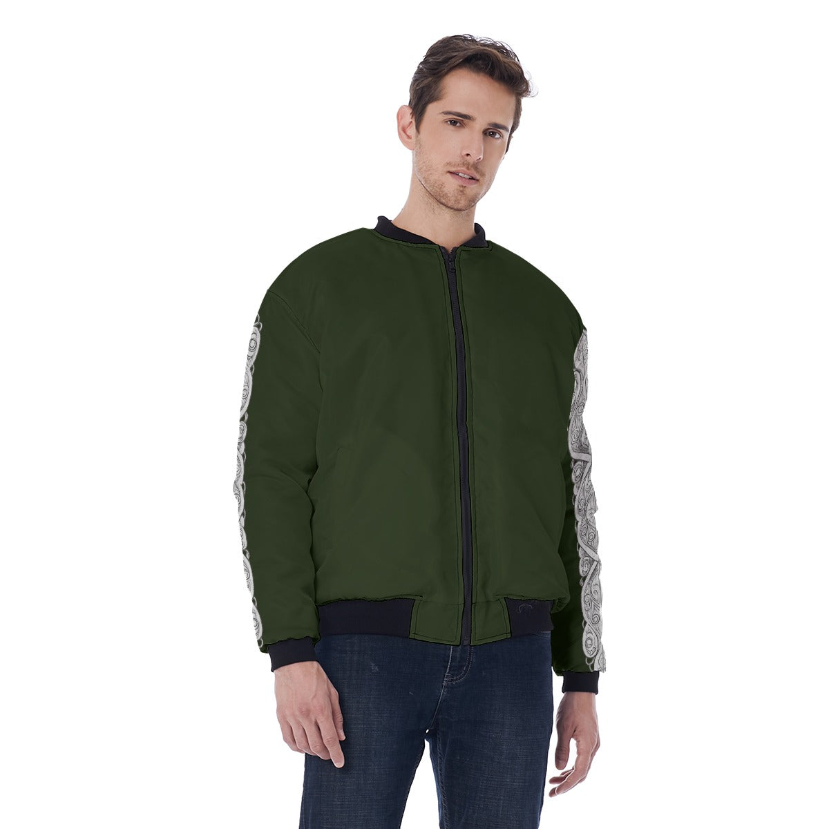 Forest Wolf Guard Slavic Gothic Bomber Jacket