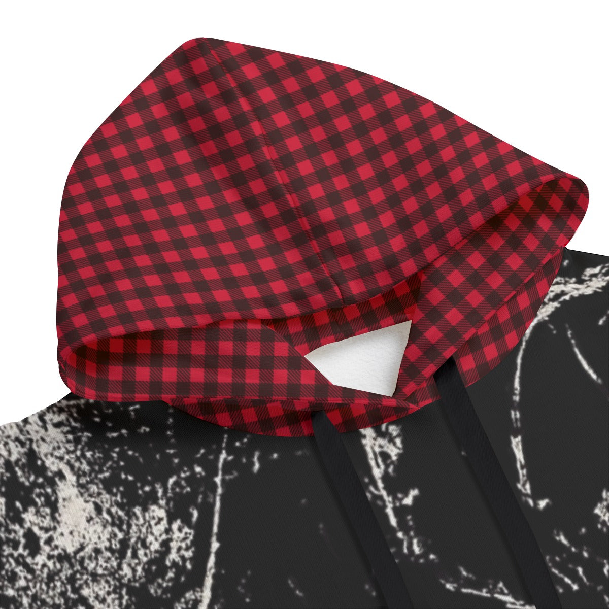 Grunge Chaos Oversized Hoodie | Red Tartan Distressed Streetwear