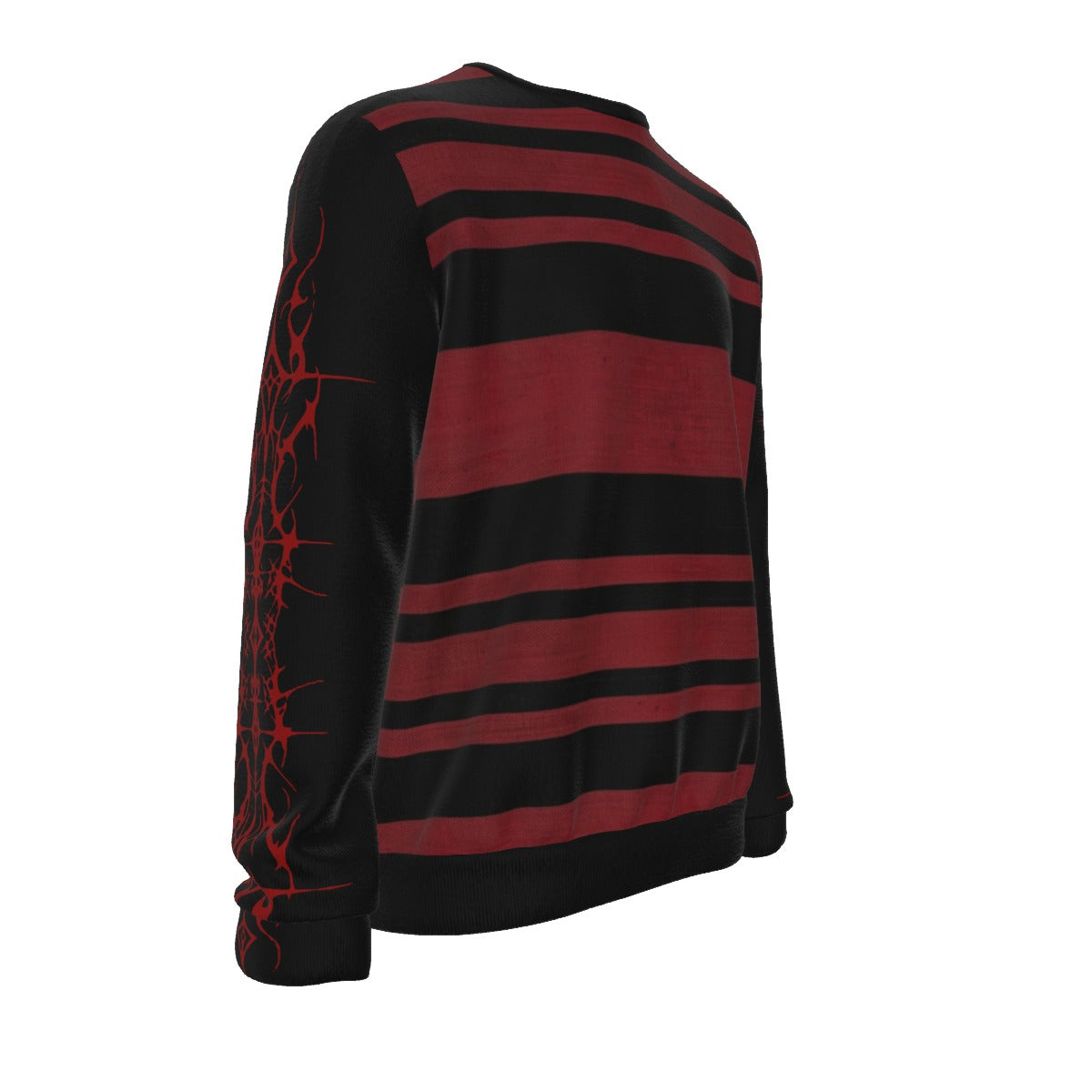 Gothic Grunge Striped Sweatshirt | Evil Stripes | 100% Cotton 310 GSM