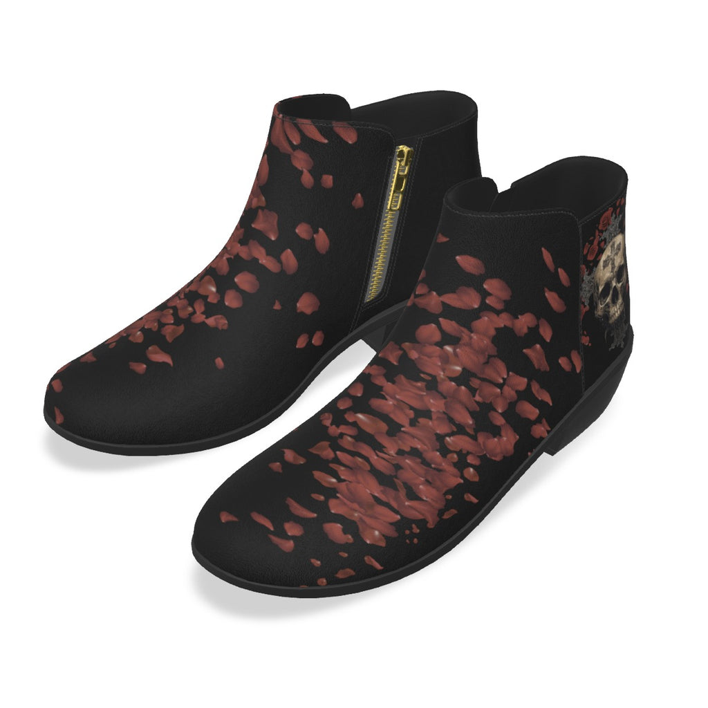 Women's Gothic Boots | Rose Gothic Skull Romantic Gothic