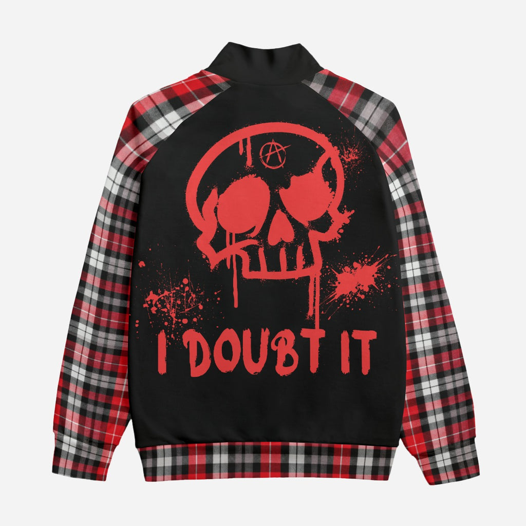 Grunge Punk Tartan Bomber Jacket Unisex | I DOUBT IT | 310 GSM
