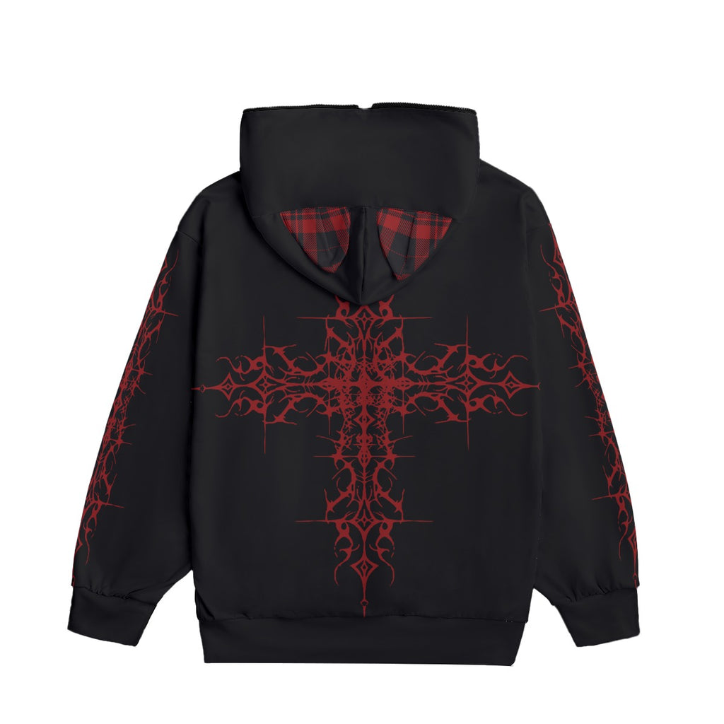 Japanese Gothic Harajuku Cat Ear Hoodie | AKAI NEKO Full-Zip