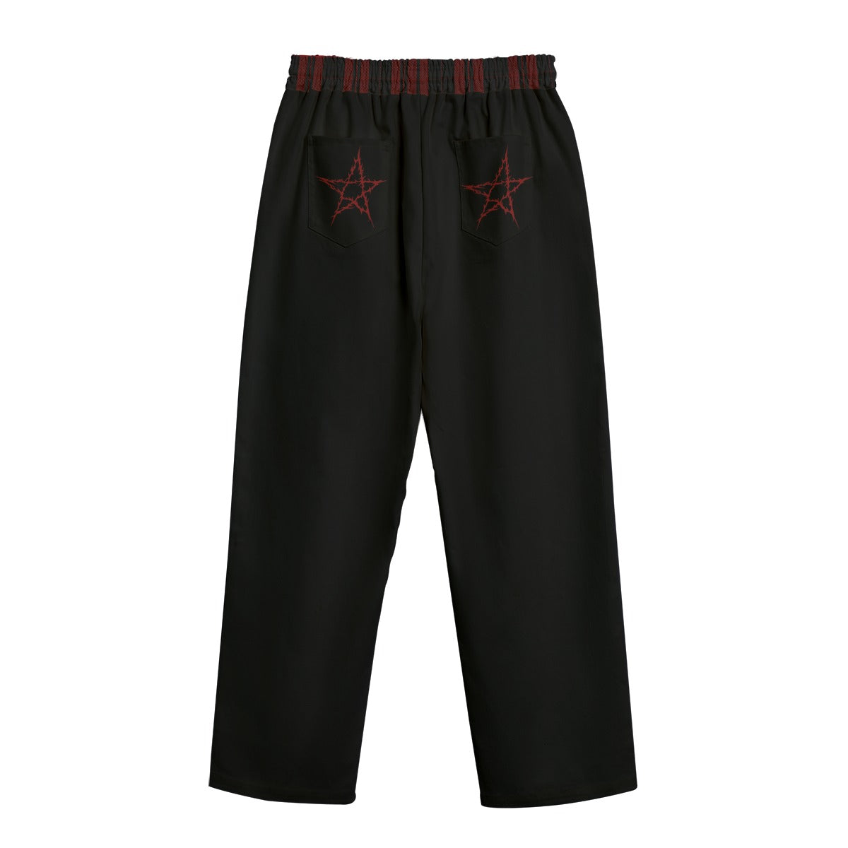 Punk Grunge Tartan Pants | Crimson Moth – 100% Cotton 245 GSM