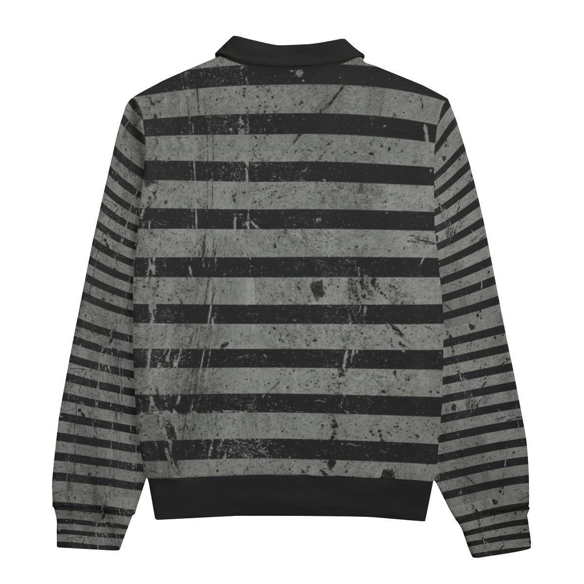 Grunge Striped Skull Half Zip Sweatshirt | Vintage Washed 310 GSM