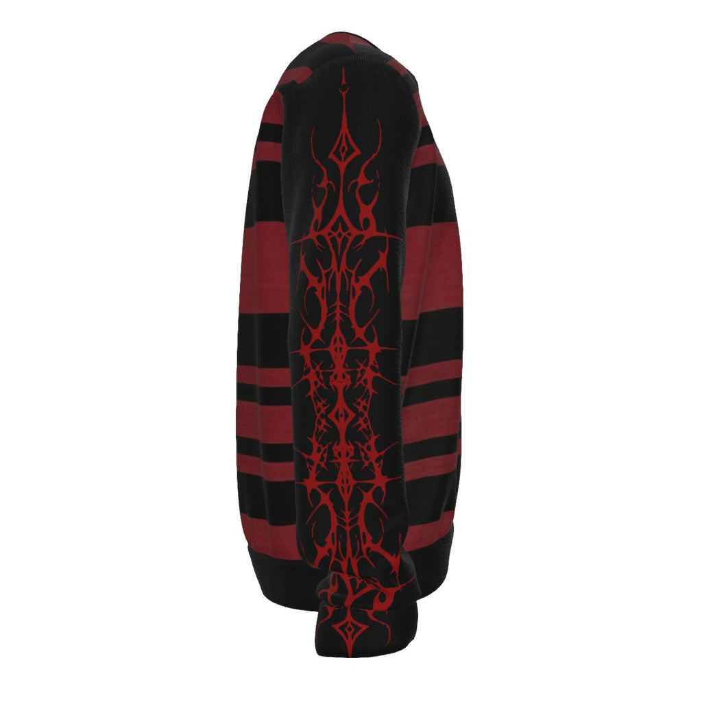 Gothic Grunge Striped Sweatshirt | Evil Stripes | 100% Cotton 310 GSM