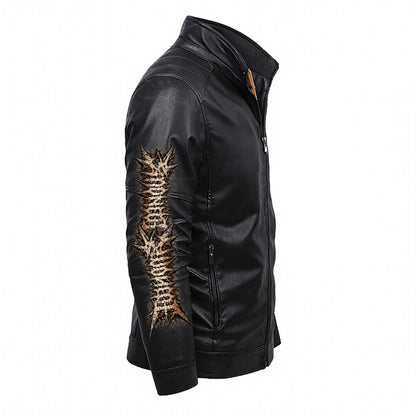 Death Metal PU Leather Jacket  Death Industrial Skull