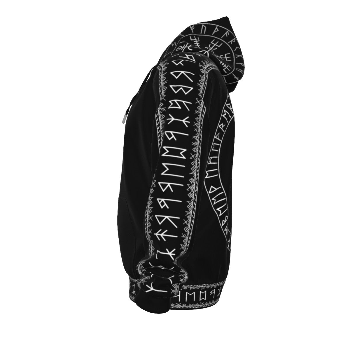 Gothic Zip-Up Hoodie | Dark Occult Rune Circle