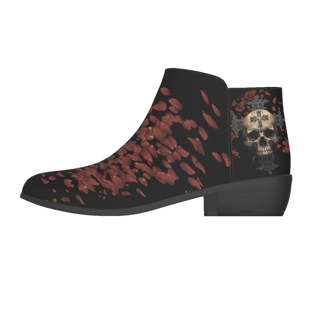Women's Gothic Boots | Rose Gothic Skull Romantic Gothic