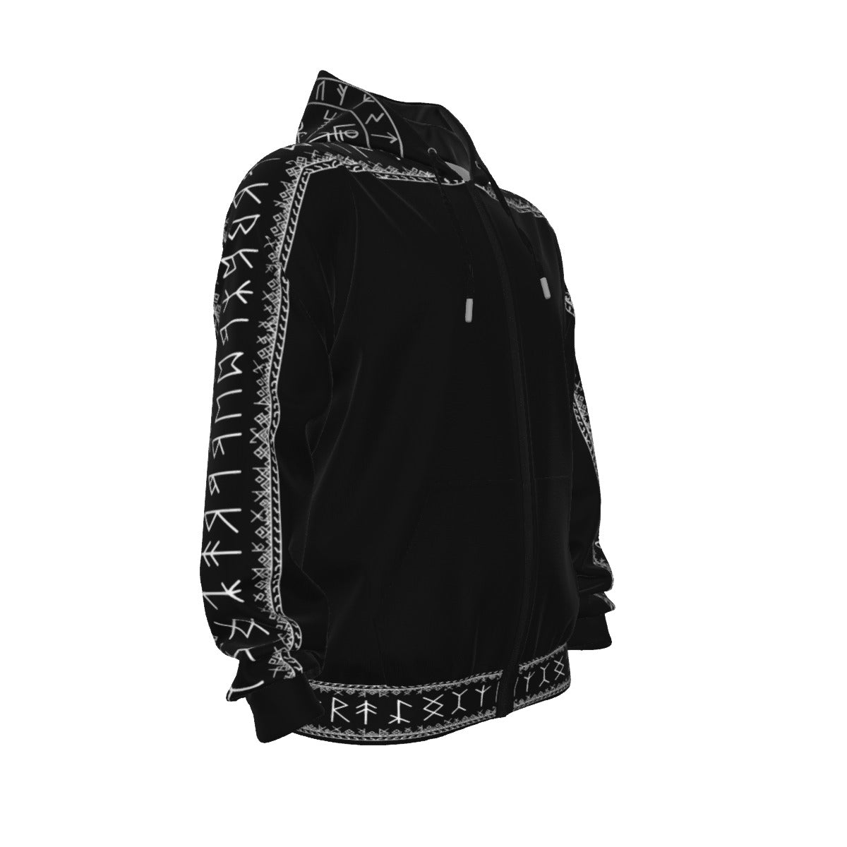 Gothic Zip-Up Hoodie | Dark Occult Rune Circle