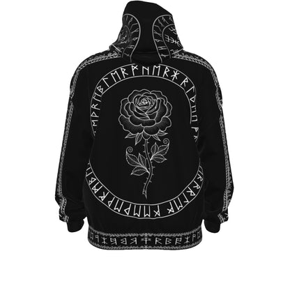 Gothic Zip-Up Hoodie | Dark Occult Rune Circle