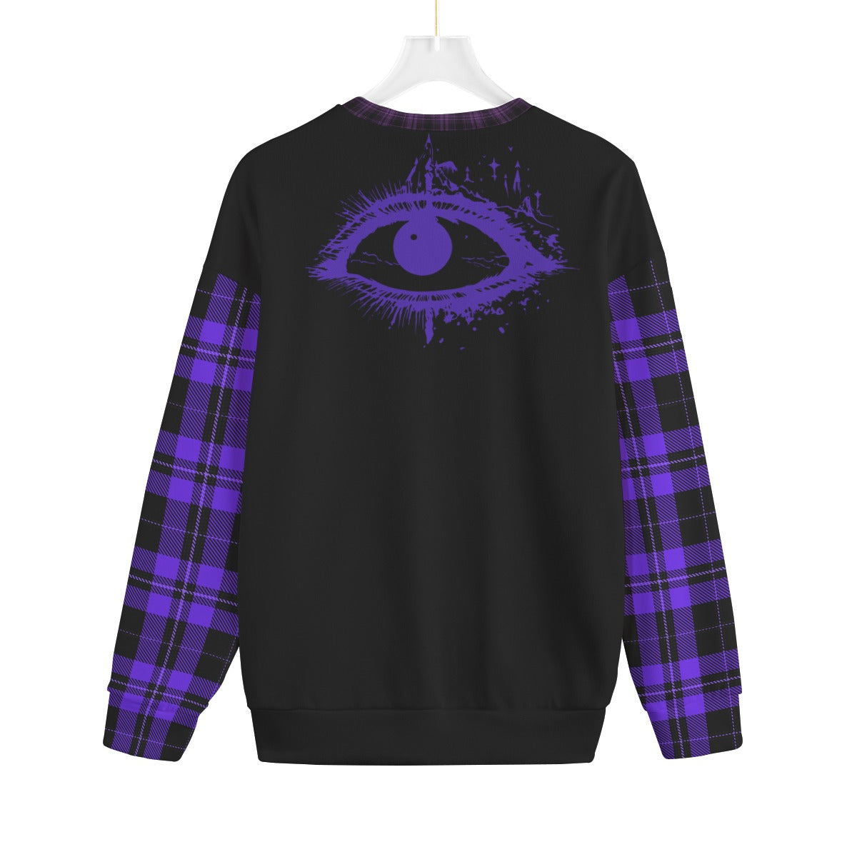 Gothic Witchcore Purple Tartan Sweater | Midnight Coven | 280 GSM