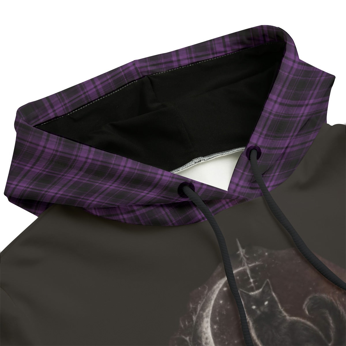 Gothic Witchcore Cat Hoodie with Moon Phases | Lunar Cat Coven Hoodie