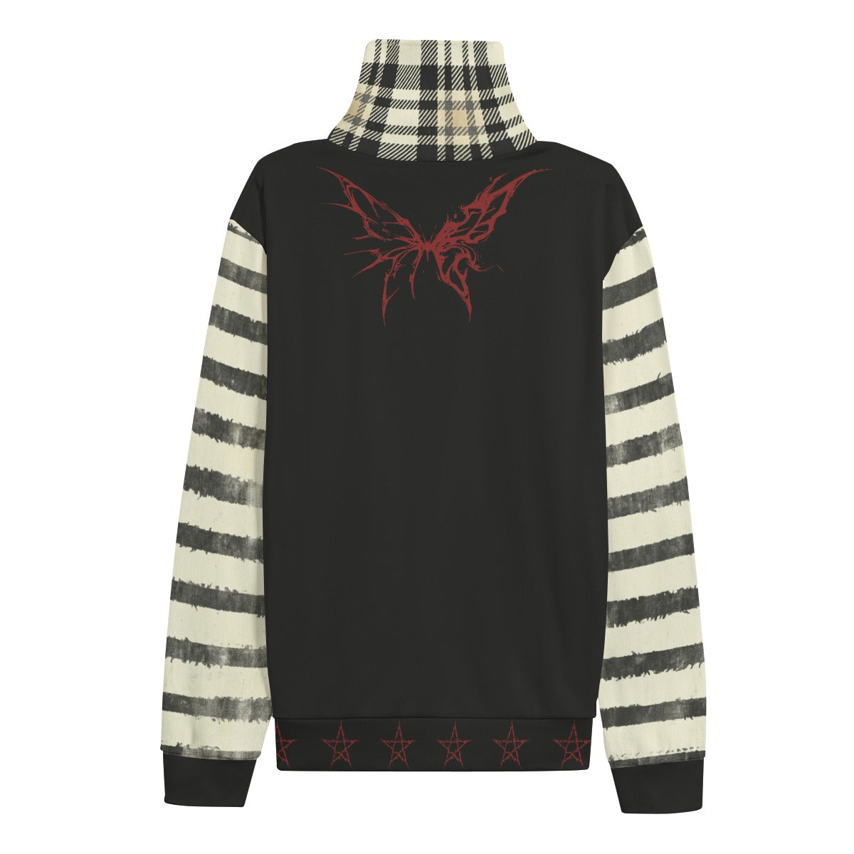 Alternative Grunge Turtleneck Sweater Sweet Terror – Faded Stripes | 280 GSM