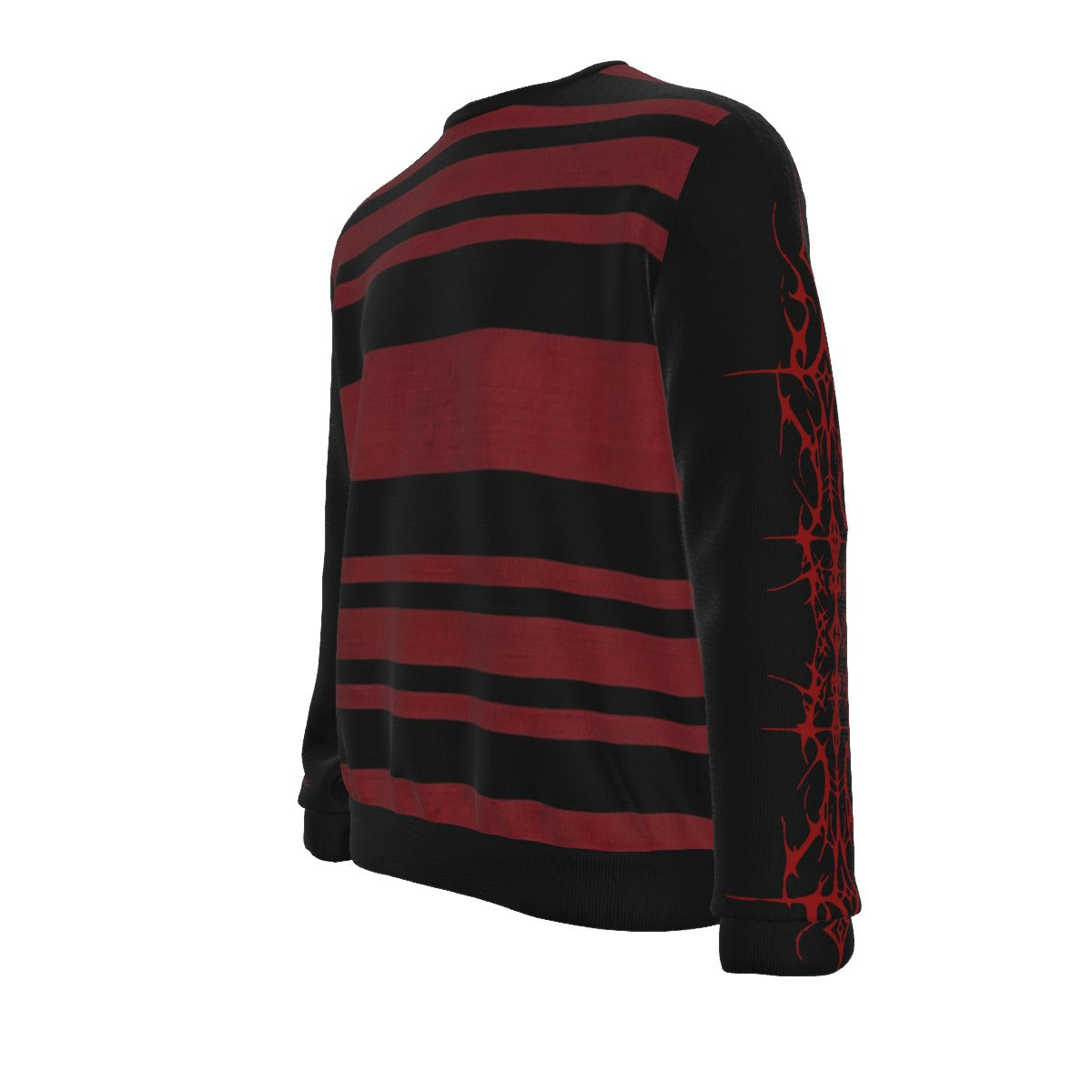 Gothic Grunge Striped Sweatshirt | Evil Stripes | 100% Cotton 310 GSM