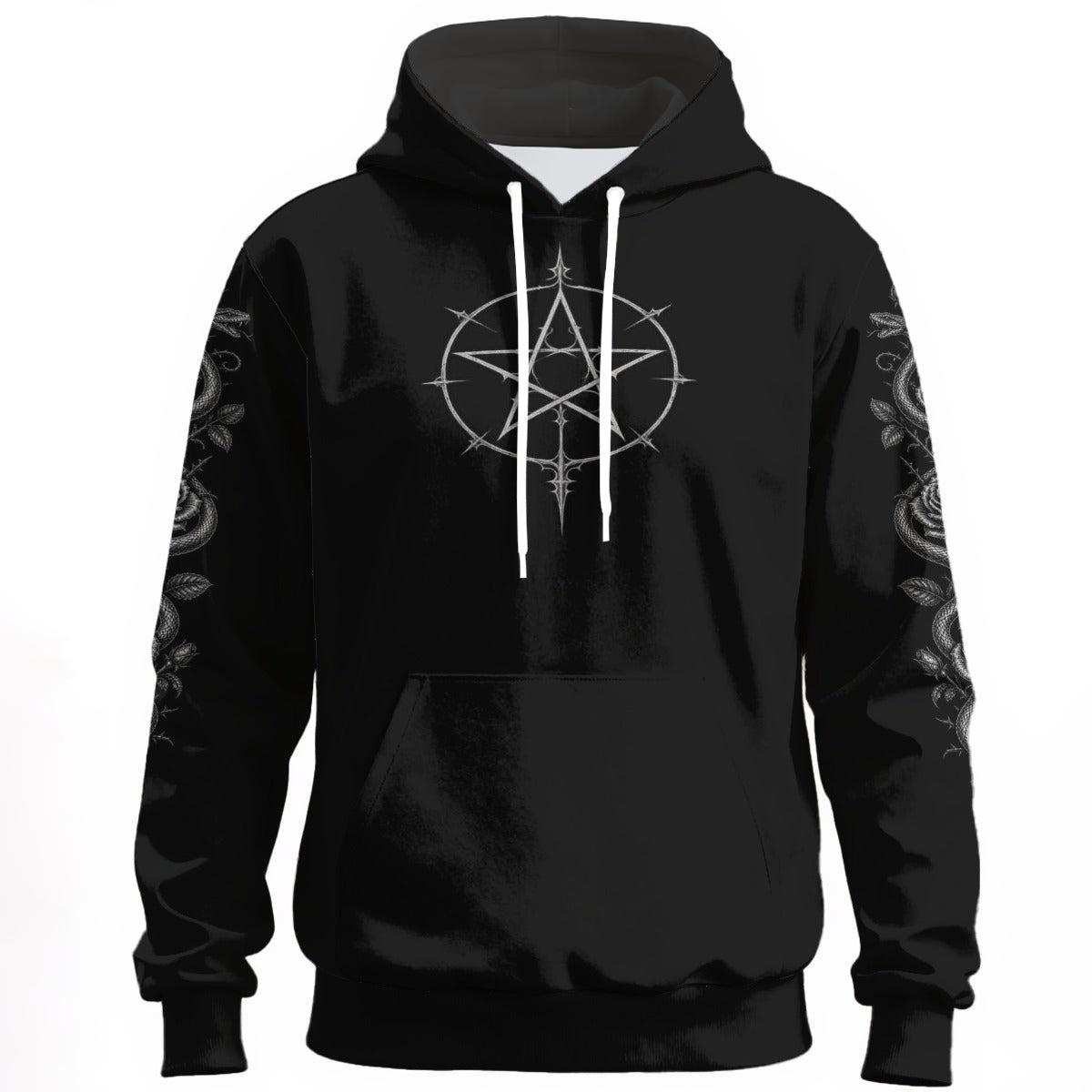 Dark Archedemon Prince Gothic Hoodie – Unisex Skull & Serpent Black Gothic Hoodie | 310gsm Cotton