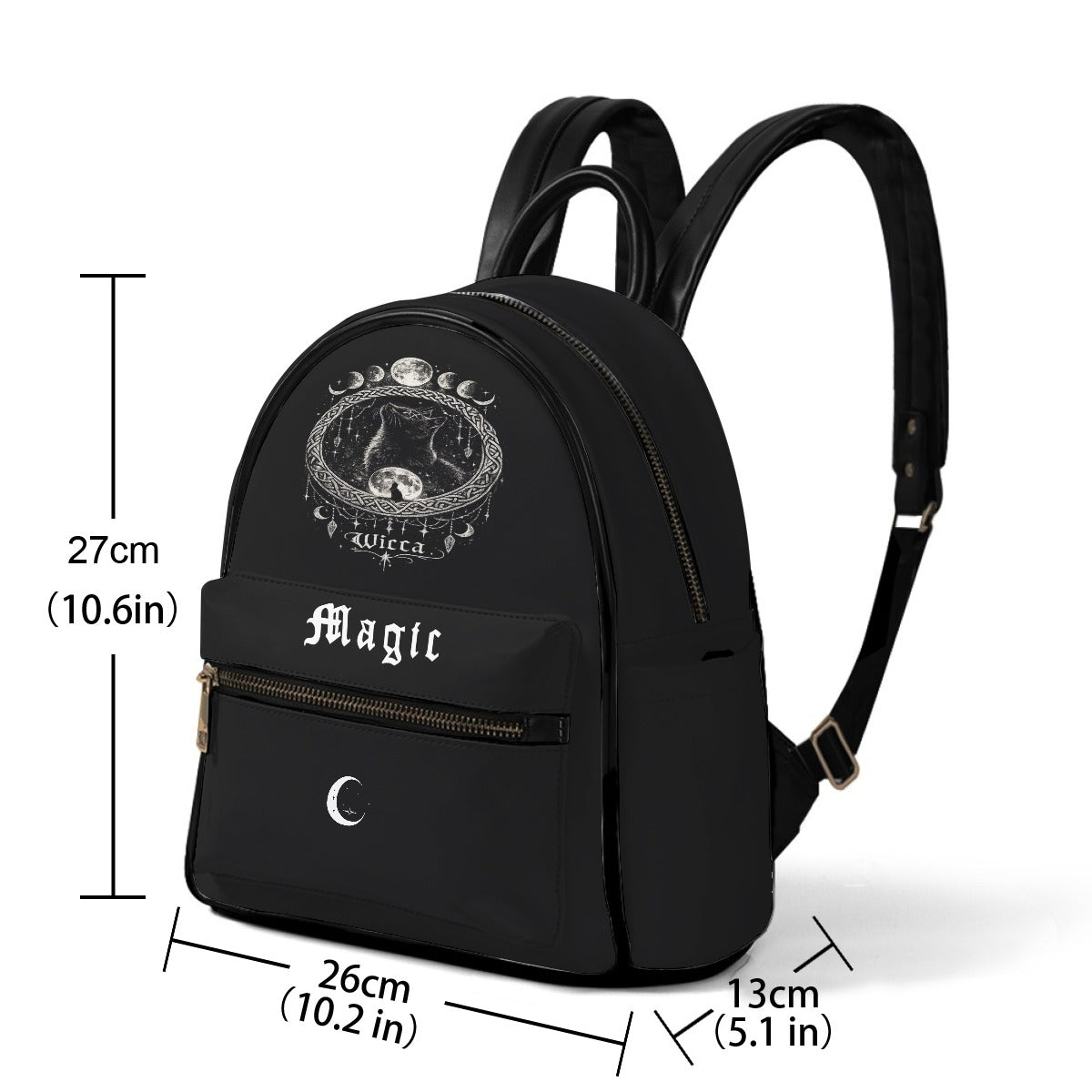 Gothic Wicca Magic Backpack – Black Witchcore Moon Backpack | Dark Aesthetic Bag