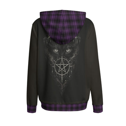 Gothic Witchcore Cat Hoodie with Moon Phases | Lunar Cat Coven Hoodie