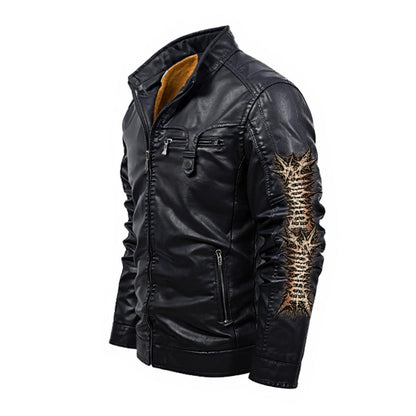 Death Metal PU Leather Jacket  Death Industrial Skull