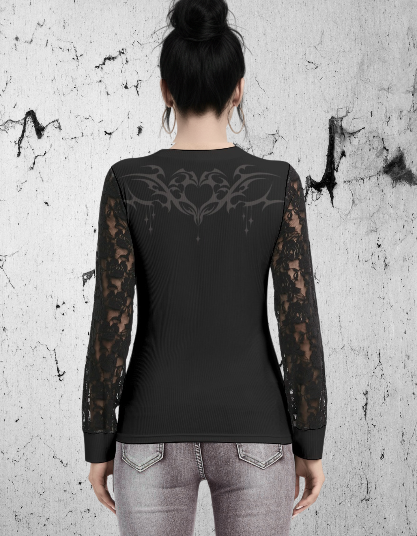 Gothic Mesh T-Shirt Dark Lips | Darker Intentions