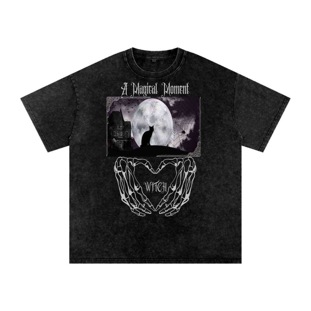 Vintage Gothic Halloween T-Shirt | MAGIC MOMENT – 250 GSM