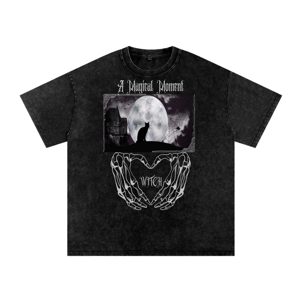 Vintage Gothic Halloween T-Shirt | MAGIC MOMENT – 250 GSM
