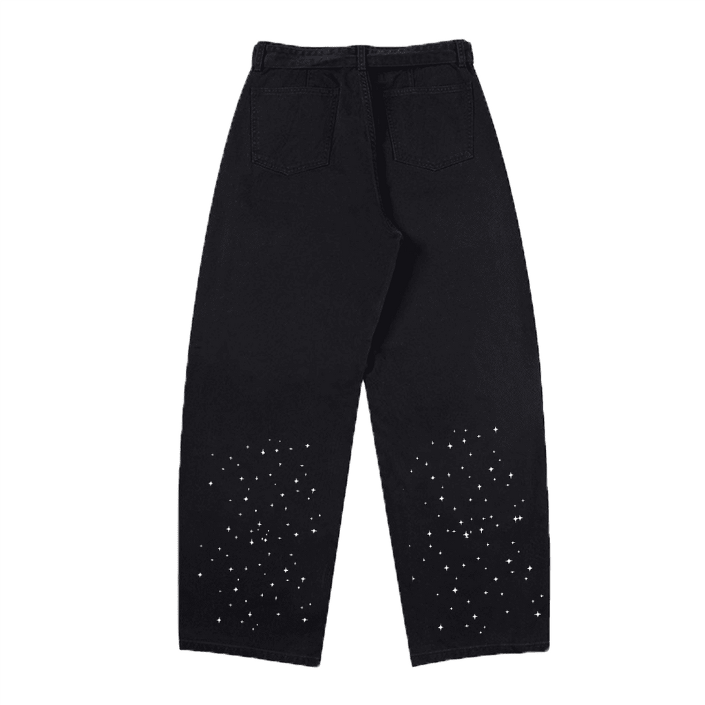 Gothic Denim Pants Occult Celestial Moon