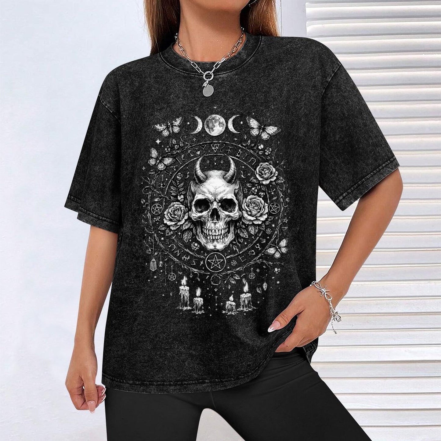 Wiccański Damski T-shirt Gotycki | Witch Table Ritual 100%cotton