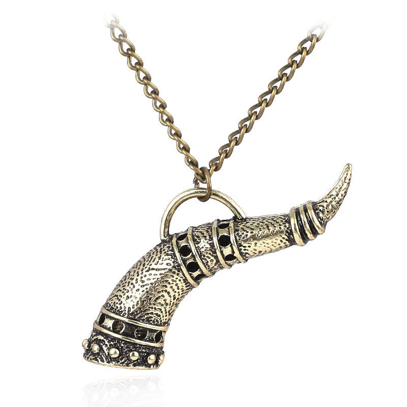 Horn of Valhalla's Feast Nordic Necklace – Classic Gold