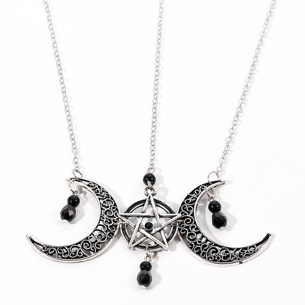 Double Moons Mystical Power Gothic Necklace