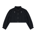 Women's Gothic Cropped Denim Jacket – NIGHTCRAWLER | Heavyweight 420 GSM