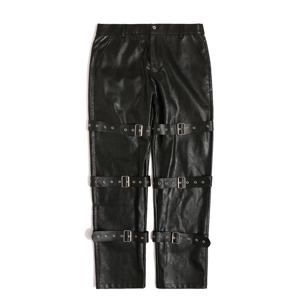 Black Metal PU Pants