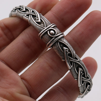 Mountain Wolf Symbol Nordic Bracelet – Silver
